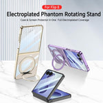 Custodia per telefono GKK con galvanizzazione integrata e copertura completa, dotata di supporto magnetico girevole., For Galaxy Z Flip8 5G, For Samsung Galaxy Z Flip7 5G