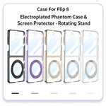 Custodia per telefono GKK con galvanizzazione integrata e copertura completa, dotata di supporto magnetico girevole., For Galaxy Z Flip8 5G, For Samsung Galaxy Z Flip7 5G
