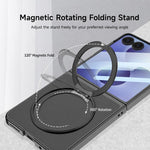Custodia per telefono GKK con galvanizzazione integrata e copertura completa, dotata di supporto magnetico girevole., For Galaxy Z Flip8 5G, For Samsung Galaxy Z Flip7 5G