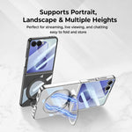 Custodia per telefono GKK con galvanizzazione integrata e copertura completa, dotata di supporto magnetico girevole., For Galaxy Z Flip8 5G, For Samsung Galaxy Z Flip7 5G