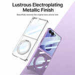Custodia per telefono GKK con galvanizzazione integrata e copertura completa, dotata di supporto magnetico girevole., For Galaxy Z Flip8 5G, For Samsung Galaxy Z Flip7 5G