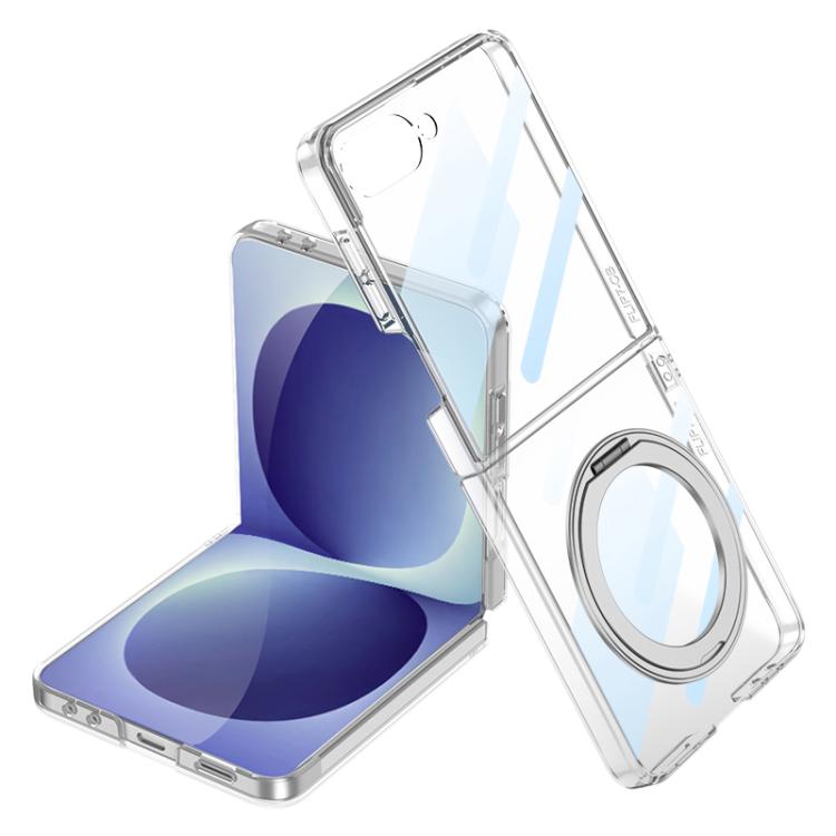 Custodia per telefono GKK con galvanizzazione integrata e copertura completa, dotata di supporto magnetico girevole., For Galaxy Z Flip8 5G, For Samsung Galaxy Z Flip7 5G
