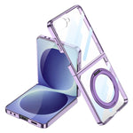 Custodia per telefono GKK con galvanizzazione integrata e copertura completa, dotata di supporto magnetico girevole., For Galaxy Z Flip8 5G, For Samsung Galaxy Z Flip7 5G