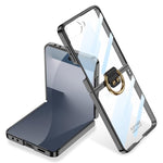 Custodia per telefono GKK con anello e finitura metallizzata integrata, copertura completa Phantom., For Galaxy Z Flip8 5G, For Samsung Galaxy Z Flip7 5G