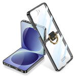 Custodia per telefono GKK con anello e finitura metallizzata integrata, copertura completa Phantom., For Galaxy Z Flip8 5G, For Samsung Galaxy Z Flip7 5G
