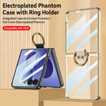 Custodia per telefono GKK con anello e finitura metallizzata integrata, copertura completa Phantom., For Galaxy Z Flip8 5G, For Samsung Galaxy Z Flip7 5G