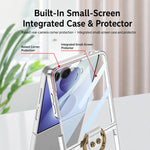 Custodia per telefono GKK con anello e finitura metallizzata integrata, copertura completa Phantom., For Galaxy Z Flip8 5G, For Samsung Galaxy Z Flip7 5G