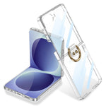 Custodia per telefono GKK con anello e finitura metallizzata integrata, copertura completa Phantom., For Galaxy Z Flip8 5G, For Samsung Galaxy Z Flip7 5G