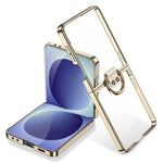Custodia per telefono GKK con anello e finitura metallizzata integrata, copertura completa Phantom., For Galaxy Z Flip8 5G, For Samsung Galaxy Z Flip7 5G