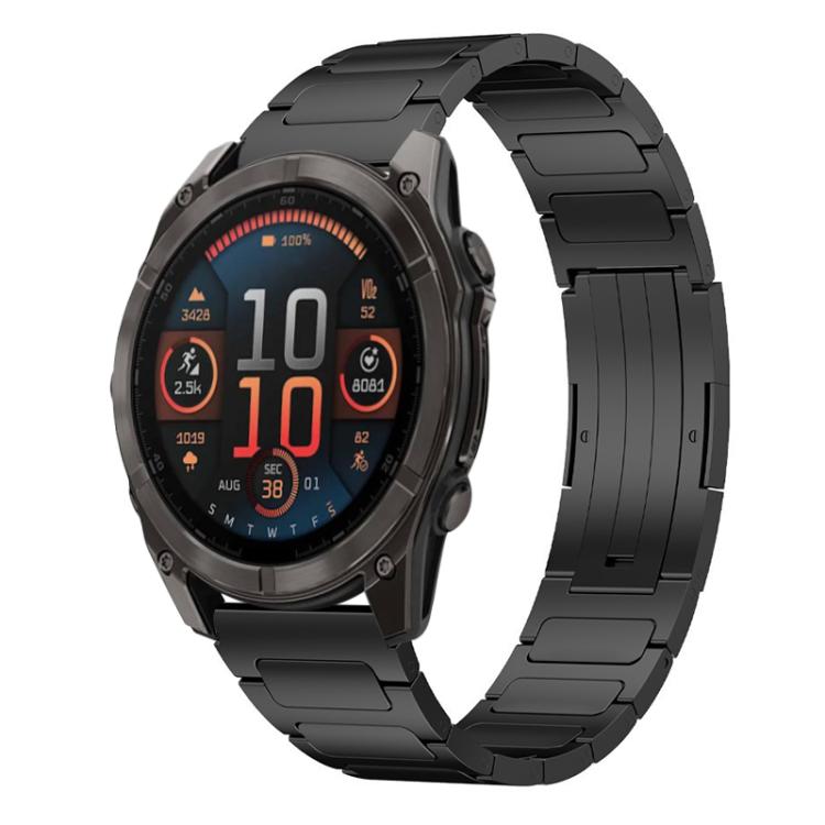 Cinturino per orologio xDfind in acciaio inossidabile con fibbia a forma di I, For Garmin Fenix 8/7X/6X/5X 26mm
