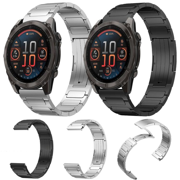 Cinturino per orologio xDfind in acciaio inossidabile con fibbia a forma di I, For Garmin Fenix 8/7X/6X/5X 26mm