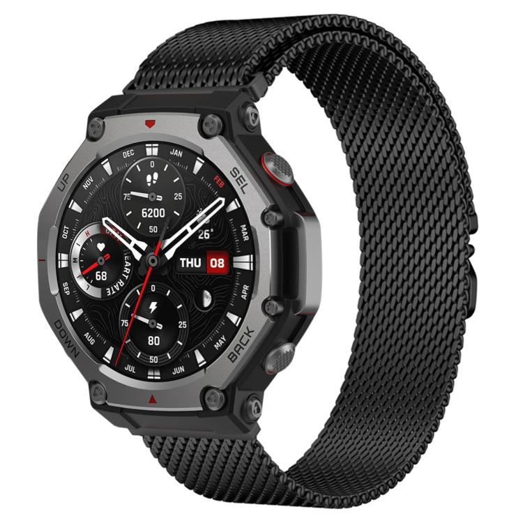 Cinturino per orologio in acciaio inossidabile con fibbia milanese a paracadute xDfind, For Amazfit T-Rex 3