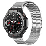 Cinturino per orologio in acciaio inossidabile con fibbia milanese a paracadute xDfind, For Amazfit T-Rex 3