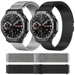 Cinturino per orologio in acciaio inossidabile con fibbia milanese a paracadute xDfind, For Amazfit T-Rex 3