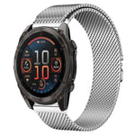 Cinturino per orologio in acciaio inossidabile con fibbia milanese a paracadute xDfind, For Garmin Fenix 8/7X/6X/5X 26mm