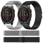 Cinturino per orologio in acciaio inossidabile con fibbia milanese a paracadute xDfind, For Garmin Fenix 8/7X/6X/5X 26mm