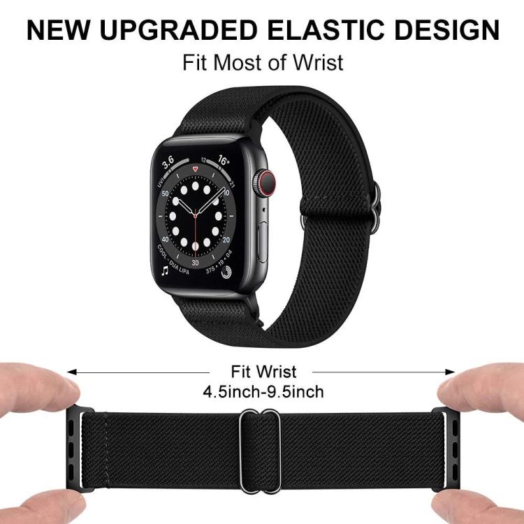 Cinturino per orologio xDfind regolabile con fibbia scorrevole in nylon elastico, For Apple Watch 42 / 44 / 45 / 46 / 49mm