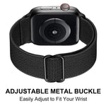 Cinturino per orologio xDfind regolabile con fibbia scorrevole in nylon elastico, For Apple Watch 38 / 40 / 41 / S10 42mm