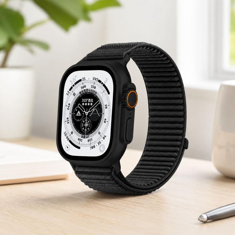 Cinturino per orologio xDfind in nylon intrecciato con chiusura a strappo, For Apple Watch 42 / 44 / 45 / 46 / 49mm