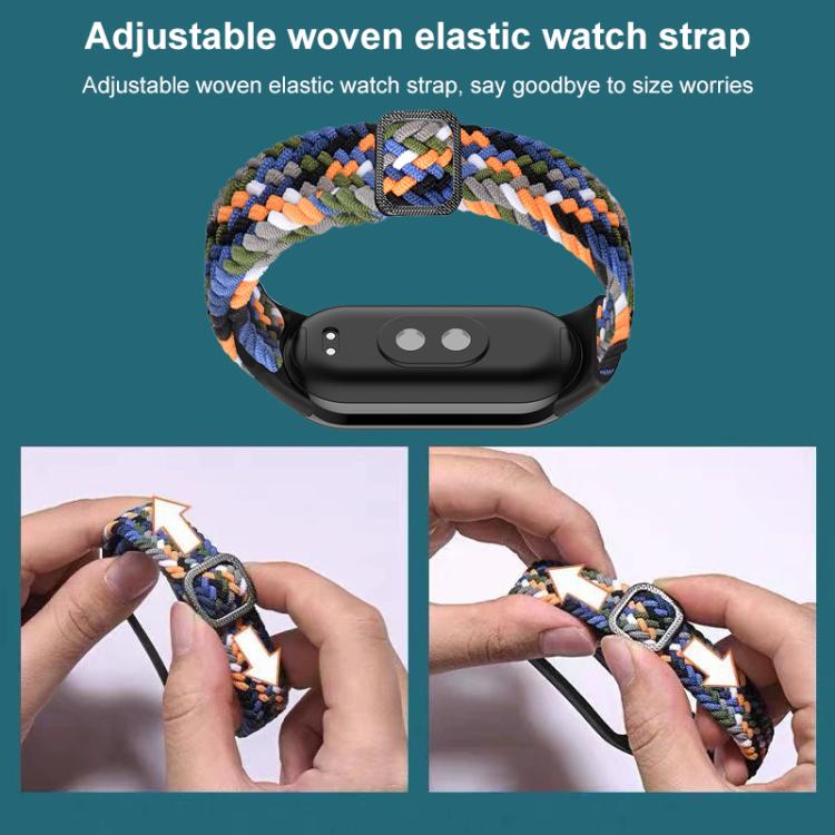 Cinturino per orologio xDfind regolabile in nylon intrecciato elastico, For Xiaomi Smart Band 10 / 9 / 8