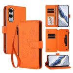 Portafoglio multi-carta con cerniera e motivo farfalla, amore e fiore, custodia per telefono in pelle, For Galaxy S26 Ultra 5G, For Galaxy S26 5G, For Galaxy S25 Edge 5G