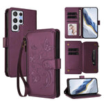 Portafoglio multi-carta con cerniera e motivo farfalla, amore e fiore, custodia per telefono in pelle, For Galaxy S20 FE, For Galaxy S22 Ultra 5G, For Galaxy S22+ 5G