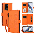 Portafoglio multi-carta con cerniera e motivo farfalla, amore e fiore, custodia per telefono in pelle, For Galaxy Note20, For Galaxy S20 Ultra, For Galaxy S20