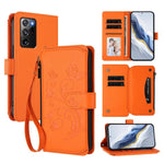 Portafoglio multi-carta con cerniera e motivo farfalla, amore e fiore, custodia per telefono in pelle, For Galaxy S21+ 5G, For Galaxy S21 Ultra 5G, For Galaxy Note20 Ultra