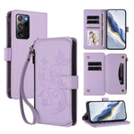 Portafoglio multi-carta con cerniera e motivo farfalla, amore e fiore, custodia per telefono in pelle, For Galaxy S21+ 5G, For Galaxy S21 Ultra 5G, For Galaxy Note20 Ultra