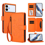 Portafoglio multi-carta con cerniera e motivo farfalla, amore e fiore, custodia per telefono in pelle, For Galaxy S26 FE 5G, For Galaxy S26+ 5G, For Galaxy S26 Edge 5G