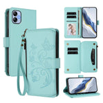 Portafoglio multi-carta con cerniera e motivo farfalla, amore e fiore, custodia per telefono in pelle, For Samsung Galaxy A23 4G / 5G / M23 5G, For Samsung Galaxy A04e 4G / M04 4G, For Samsung Galaxy A14 4G / 5G