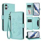 Portafoglio multi-carta con cerniera e motivo farfalla, amore e fiore, custodia per telefono in pelle, For Samsung Galaxy A25e / A25 5G JP, For Samsung Galaxy A17 / A26 5G, For Samsung Galaxy A07 4G / A06 4G / 5G