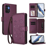 Portafoglio multi-carta con cerniera e motivo farfalla, amore e fiore, custodia per telefono in pelle, For Samsung Galaxy A34 5G, For Samsung Galaxy A54 5G, For Samsung Galaxy A13 4G / 5G / A04 4G