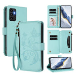 Portafoglio multi-carta con cerniera e motivo farfalla, amore e fiore, custodia per telefono in pelle, For Samsung Galaxy A34 5G, For Samsung Galaxy A54 5G, For Samsung Galaxy A13 4G / 5G / A04 4G