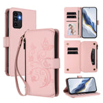 Portafoglio multi-carta con cerniera e motivo farfalla, amore e fiore, custodia per telefono in pelle, For Samsung Galaxy A34 5G, For Samsung Galaxy A54 5G, For Samsung Galaxy A13 4G / 5G / A04 4G