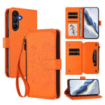 Portafoglio multi-carta con cerniera e motivo farfalla, amore e fiore, custodia per telefono in pelle, For Samsung Galaxy A36 5G / A56 5G, For Samsung Galaxy A05 4G / M05 4G, For Samsung Galaxy A16 4G / 5G