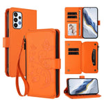 Portafoglio multi-carta con cerniera e motivo farfalla, amore e fiore, custodia per telefono in pelle, For Samsung Galaxy A23 4G / 5G / M23 5G, For Samsung Galaxy A04e 4G / M04 4G, For Samsung Galaxy A14 4G / 5G