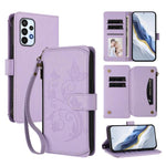 Portafoglio multi-carta con cerniera e motivo farfalla, amore e fiore, custodia per telefono in pelle, For Samsung Galaxy A23 4G / 5G / M23 5G, For Samsung Galaxy A04e 4G / M04 4G, For Samsung Galaxy A14 4G / 5G