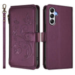 Portafoglio multi-carta con cerniera e motivo farfalla, amore e fiore, custodia per telefono in pelle, For Samsung Galaxy A35 5G, For Samsung Galaxy A25 5G Global, For Samsung Galaxy A24 4G