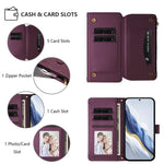 Portafoglio multi-carta con cerniera e motivo farfalla, amore e fiore, custodia per telefono in pelle, For Samsung Galaxy A35 5G, For Samsung Galaxy A25 5G Global, For Samsung Galaxy A24 4G