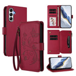Portafoglio multi-carta con cerniera e motivo farfalla, amore e fiore, custodia per telefono in pelle, For Samsung Galaxy A35 5G, For Samsung Galaxy A25 5G Global, For Samsung Galaxy A24 4G