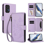 Portafoglio multi-carta con cerniera e motivo farfalla, amore e fiore, custodia per telefono in pelle, For Samsung Galaxy A53 5G, For Samsung Galaxy A73 5G, For Samsung Galaxy A33 5G