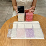 Set di tre custodie per telefono con texture a conchiglia perlata, For Galaxy Z Flip8 5G, For Samsung Galaxy Z Flip7 5G