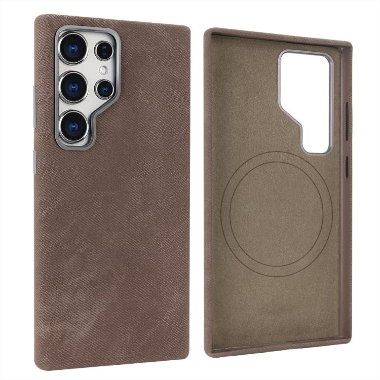 Custodia per telefono VIETAO in pelle PU con texture effetto denim retrò e MagSafe., For Galaxy S26 Ultra 5G, For Samsung Galaxy S25 Ultra 5G, For Samsung Galaxy S24 Ultra 5G