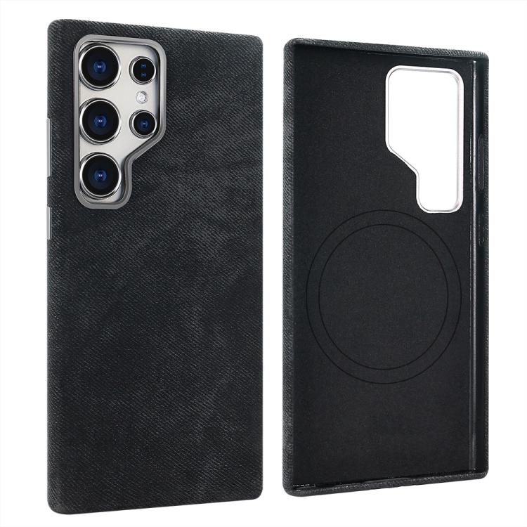 Custodia per telefono VIETAO in pelle PU con texture effetto denim retrò e MagSafe., For Galaxy S26 Ultra 5G, For Samsung Galaxy S25 Ultra 5G, For Samsung Galaxy S24 Ultra 5G