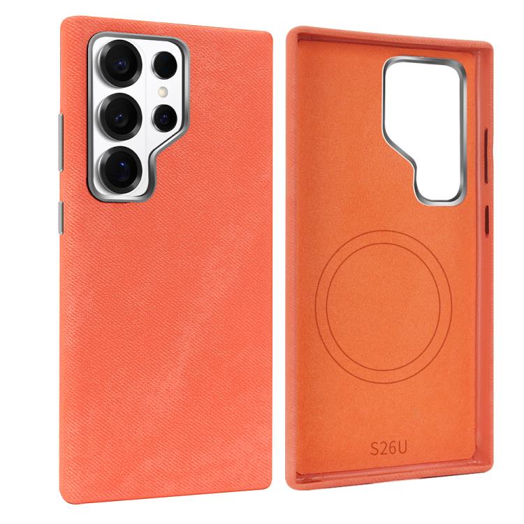 Custodia per telefono VIETAO in pelle PU con texture effetto denim retrò e MagSafe., For Galaxy S26 Ultra 5G, For Samsung Galaxy S25 Ultra 5G, For Samsung Galaxy S24 Ultra 5G