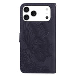 Custodia per telefono in pelle con apertura orizzontale e motivo a farfalle in rilievo, effetto pelle retrò., For iPhone 17 Pro Max, For iPhone 17 Pro, For iPhone 17, For iPhone Air