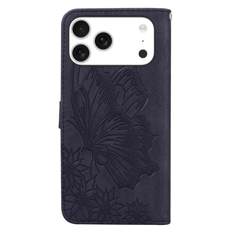 Custodia per telefono in pelle con apertura orizzontale e motivo a farfalle in rilievo, effetto pelle retrò., For iPhone 17 Pro Max, For iPhone 17 Pro, For iPhone 17, For iPhone Air