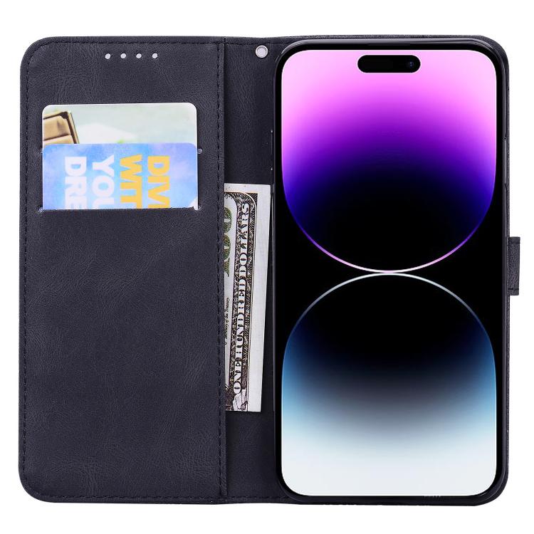 Custodia per telefono in pelle con apertura orizzontale e motivo a farfalle in rilievo, effetto pelle retrò., For iPhone 17 Pro Max, For iPhone 17 Pro, For iPhone 17, For iPhone Air
