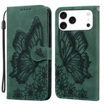 Custodia per telefono in pelle con apertura orizzontale e motivo a farfalle in rilievo, effetto pelle retrò., For iPhone 17 Pro Max, For iPhone 17 Pro, For iPhone 17, For iPhone Air